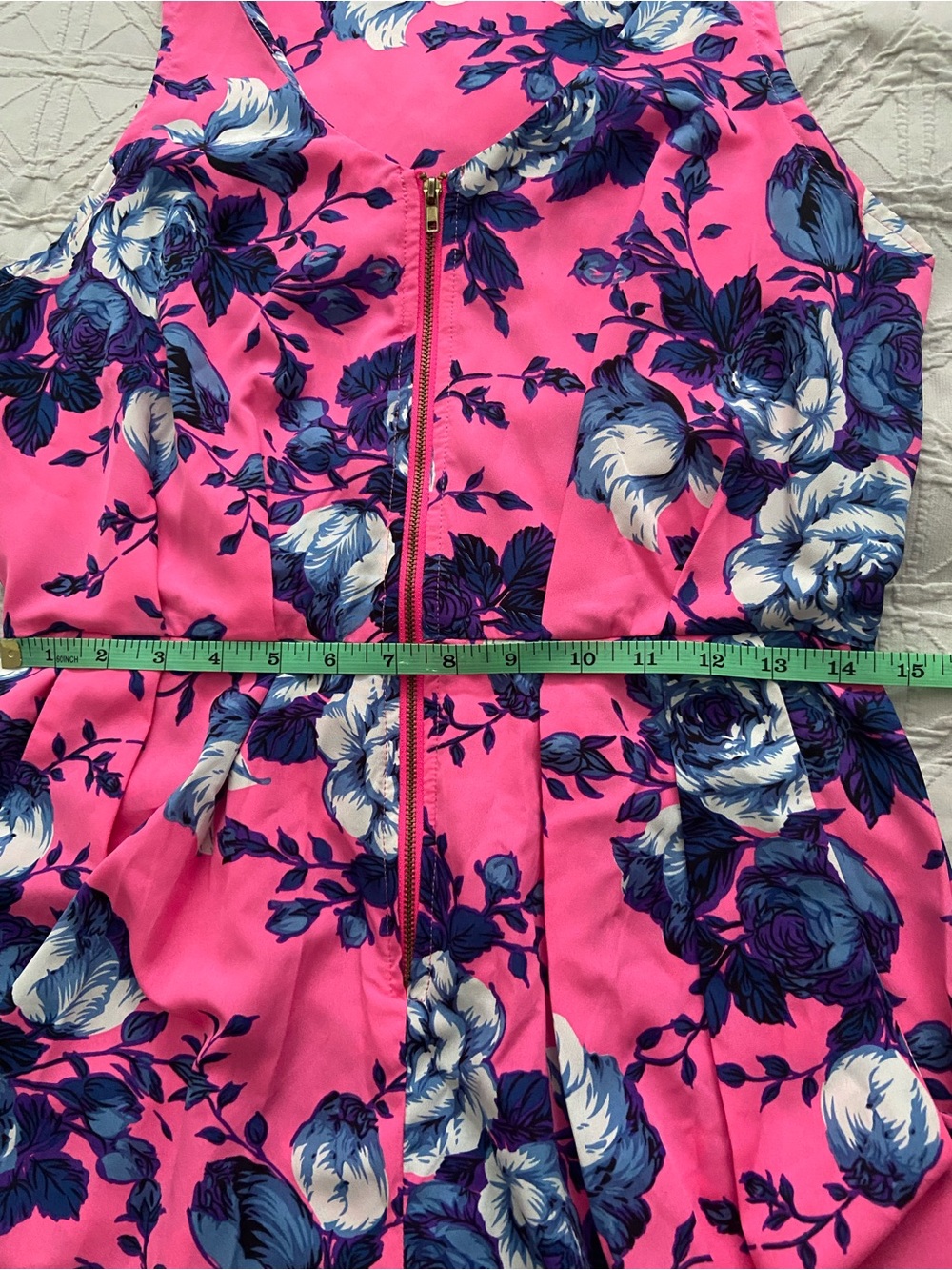Dex Hot Pink and Blue Floral Summer Sleeveless Dress - Picture 14 of 15